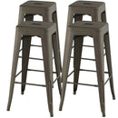 30 Inch Bar Stools Set of 4 with Square Seat and Handling Hole by LJGDeals