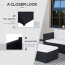 2 Piece Rattan Outdoor Patio Couch Set