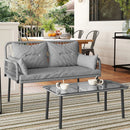 2 Piece Wicker Outdoor Patio Couch Set
