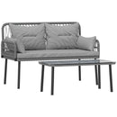2 Piece Wicker Outdoor Patio Couch Set