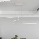 GobekUsa S-Shape Island Pendant Metal Ceiling Lamp in Warm/White Light - Modern Design