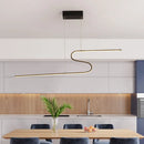 GobekUsa S-Shape Island Pendant Metal Ceiling Lamp in Warm/White Light - Modern Design