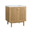 James Martin Laurent 30" Dual Mount Single Bathroom Vanity, Light Natural Oak