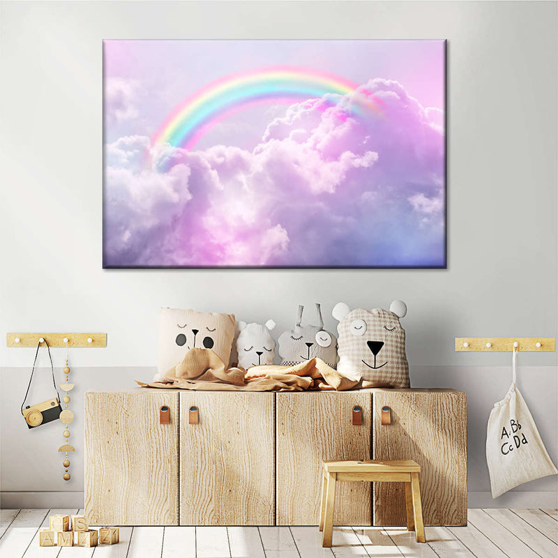 Rainbow On Clouds Wall Art