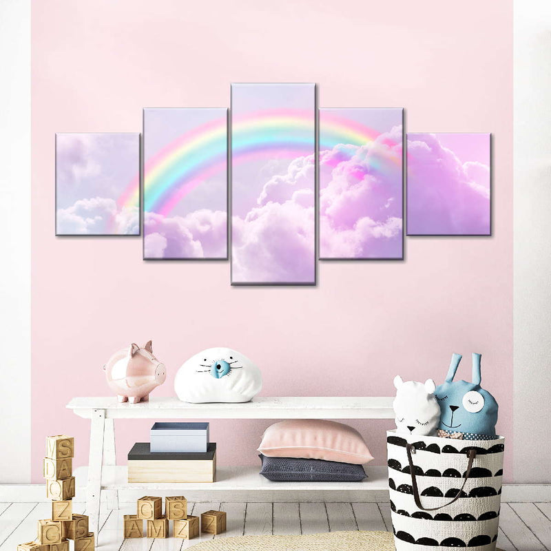 Rainbow On Clouds Wall Art