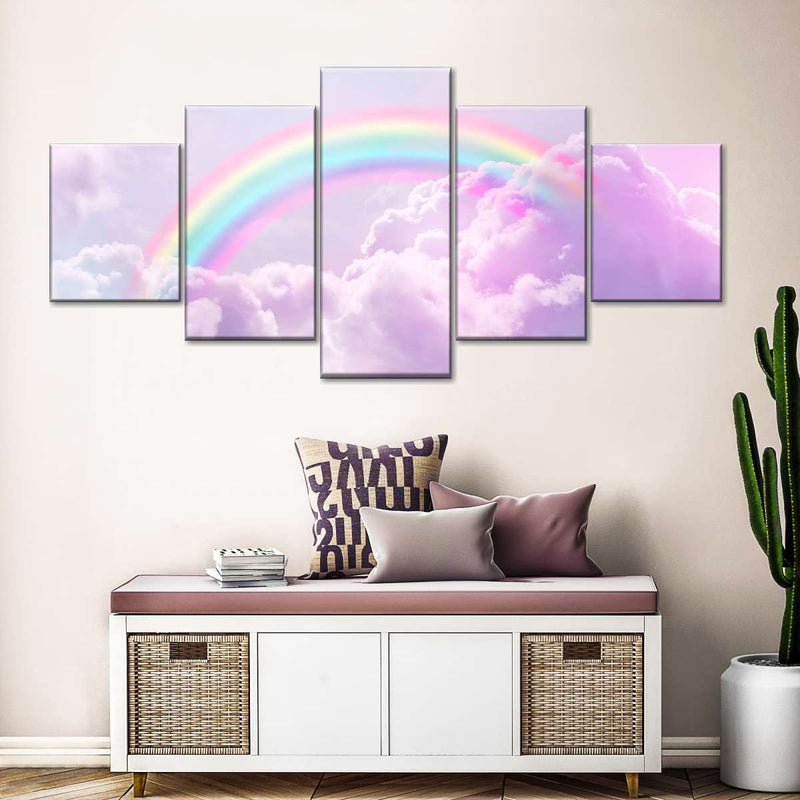 Rainbow On Clouds Wall Art