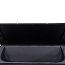 Black Wicker Patio Deck Box with 113 Gallon Storage and Metal Frame