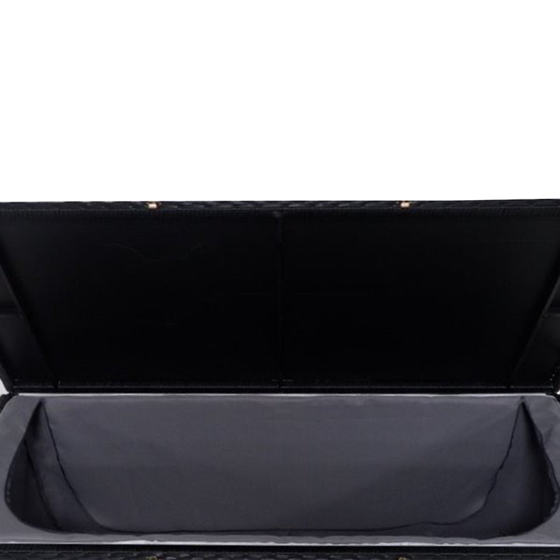 Tan Wicker Patio Deck Box with 113 Gallon Storage and Metal Frame