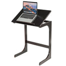 Adjustable C-Shape Couch End Table wth Tilting Top-Brown by LJGDeals