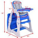 3 in 1 Infant Table and Chair Set Baby High Chair-Blue