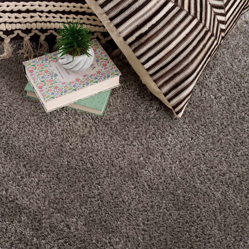 Heavenly Solid Gray Plush Rug