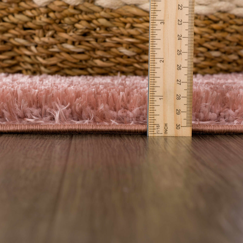 Heavenly Solid Pink Plush Rug