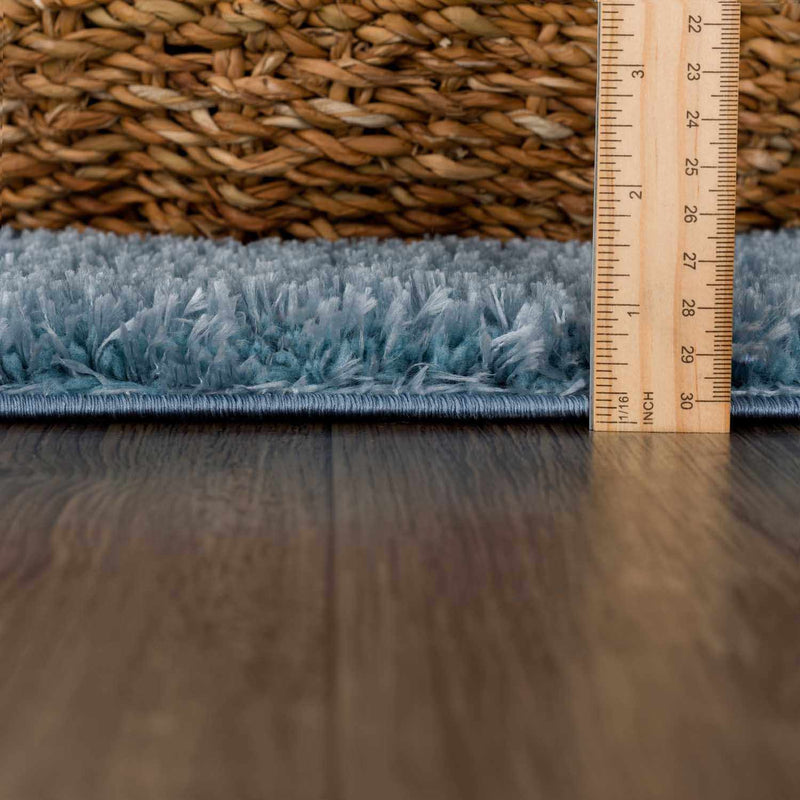 Heavenly Solid Blue Plush Rug - Clearance