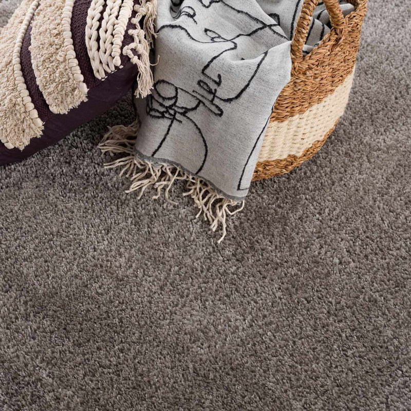 Heavenly Solid Gray Plush Rug