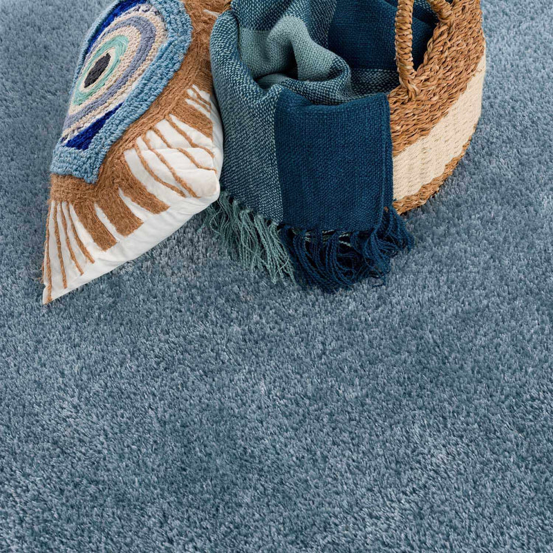 Heavenly Solid Blue Plush Rug