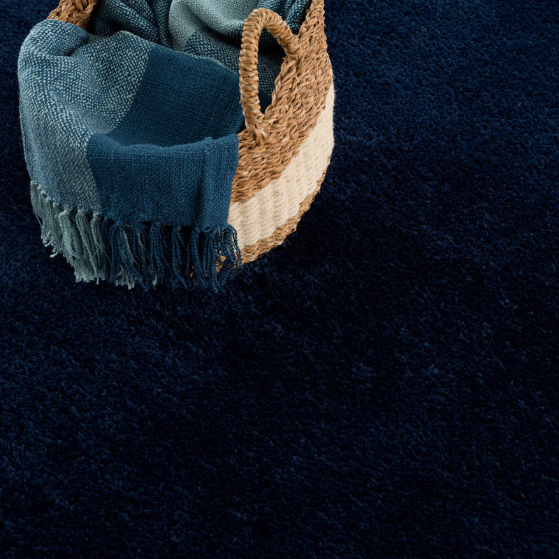 Heavenly Solid Navy Plush Rug