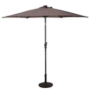9FT Patio Solar Umbrella LED Patio Market Steel Tilt W/ Crank Outdoor New-Tan by LJGDeals