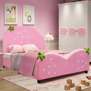 Kids Children Upholstered Berry Pattern Toddler Bed by LJGDeals