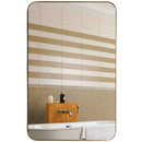 32 Inch x 20 Inch Metal Frame Wall-Mounted Rectangle Mirror-Golden
