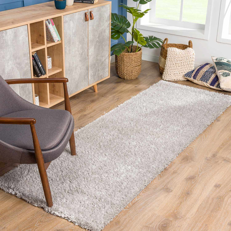 Heavenly Solid Light Gray Plush Rug