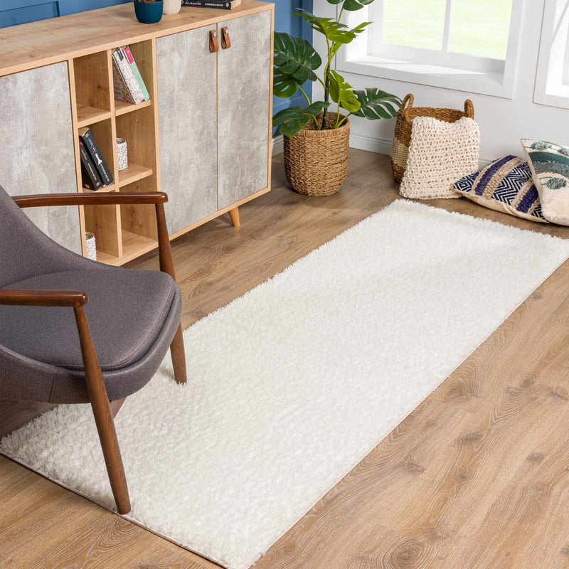 Heavenly Solid Cream Plush Rug