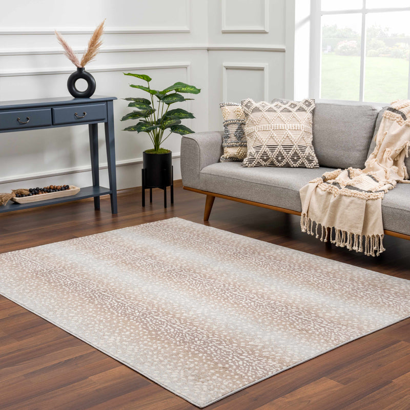 Pointblank Tan Leopard Print Rug