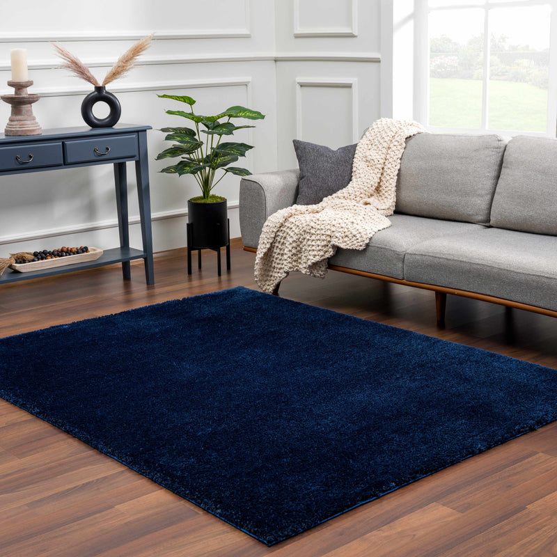 Heavenly Solid Navy Plush Rug