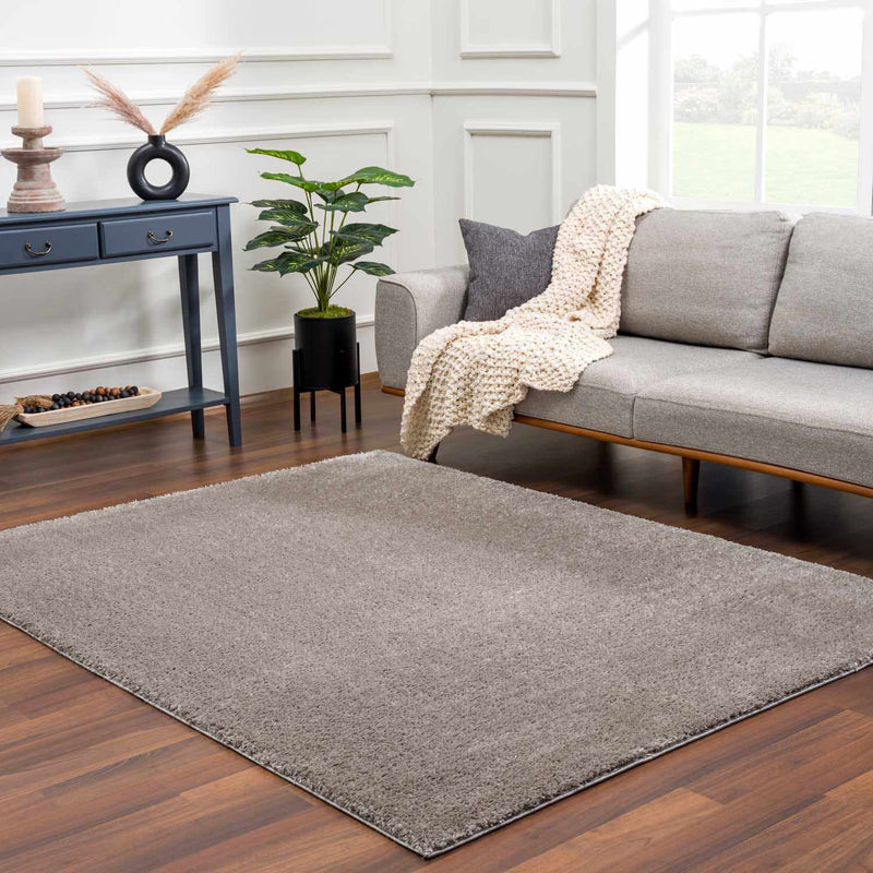 Heavenly Solid Gray Plush Rug