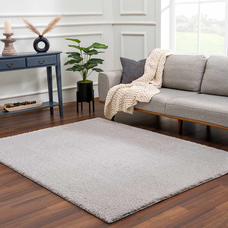 Heavenly Solid Light Gray Plush Rug