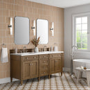 James Martin Brittany 72" Double Bathroom Vanity, Saddle Brown