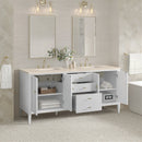 James Martin Myrrin 72" Double Bathroom Vanity, Bright White