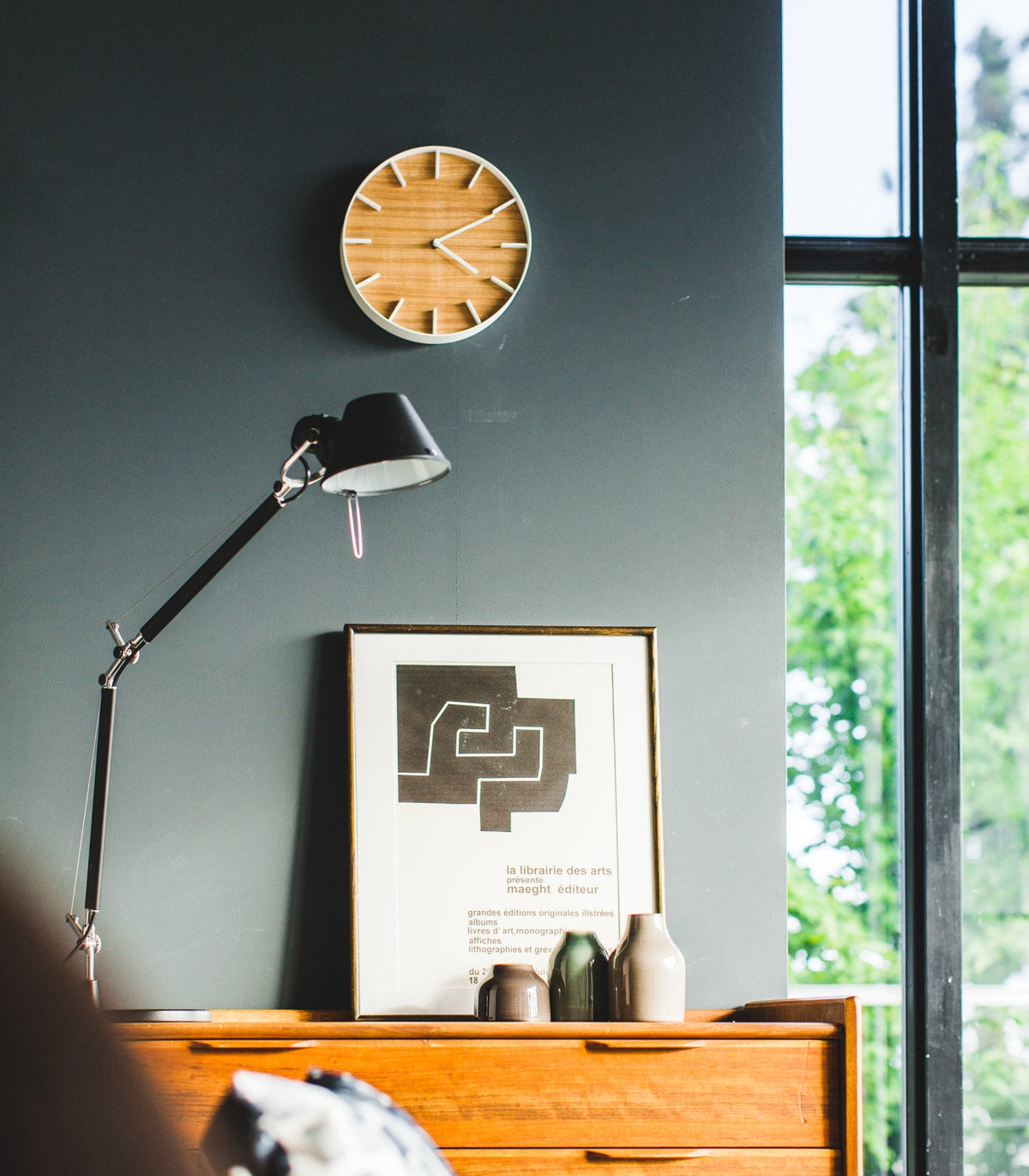 Wall Clock - Steel + Wood, photo 2 of 9