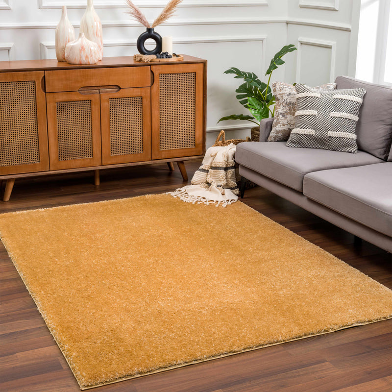 Heavenly Solid Mustard Plush Rug