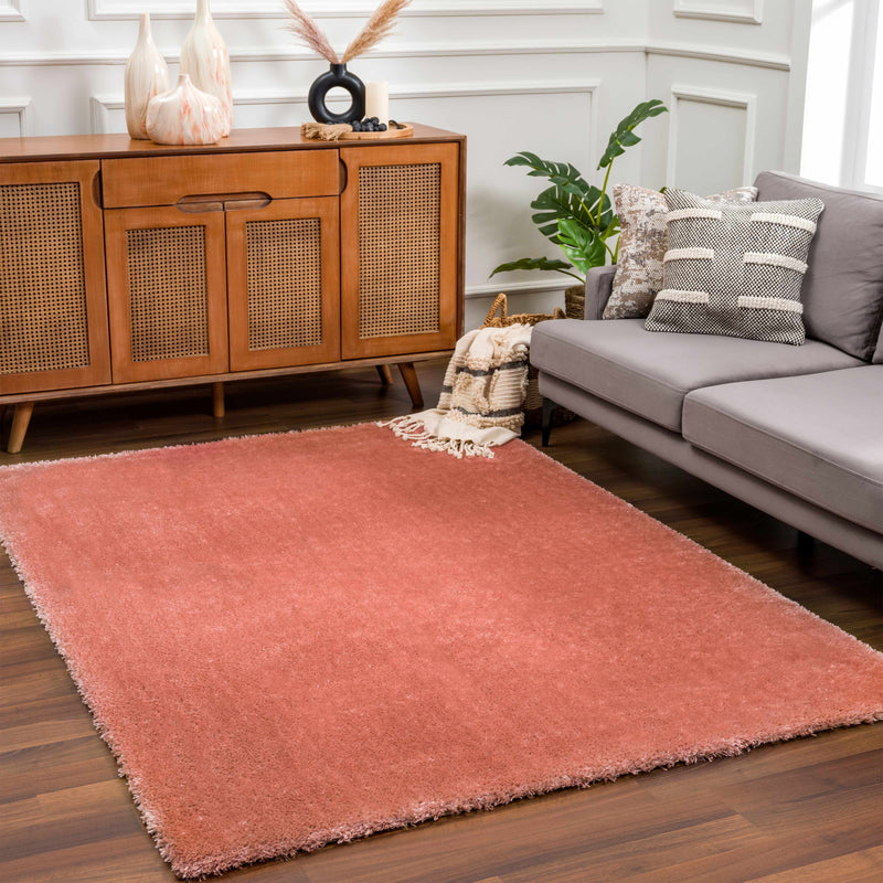 Heavenly Solid Pink Plush Rug