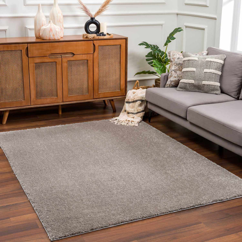 Heavenly Solid Gray Plush Rug