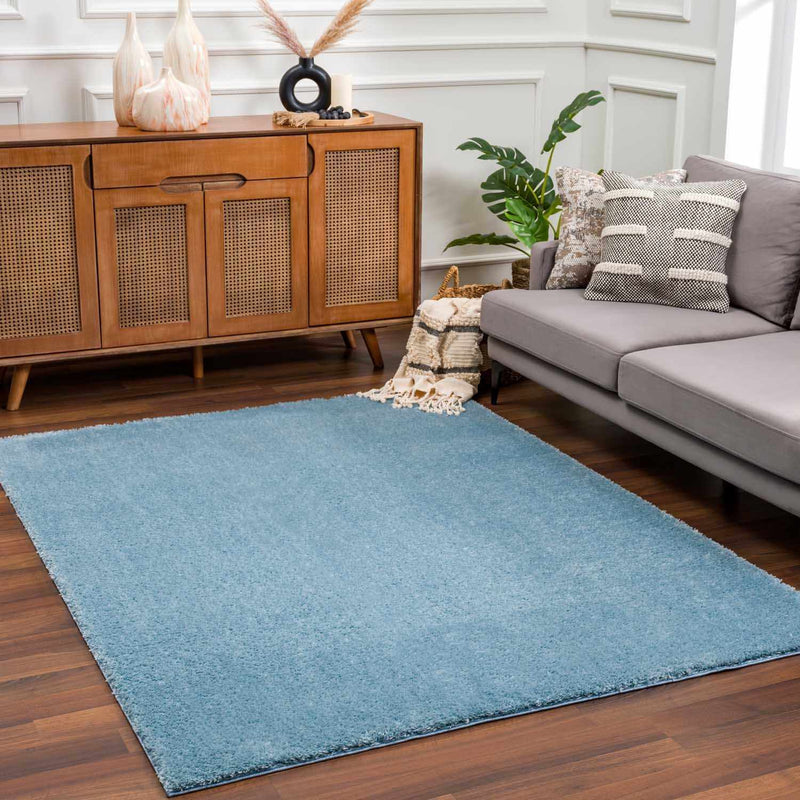 Heavenly Solid Blue Plush Rug