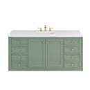 James Martin Chicago 60" Single Bathroom Vanity, Smokey Celadon