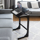 Adjustable C-Shape Couch End Table wth Tilting Top-Brown by LJGDeals
