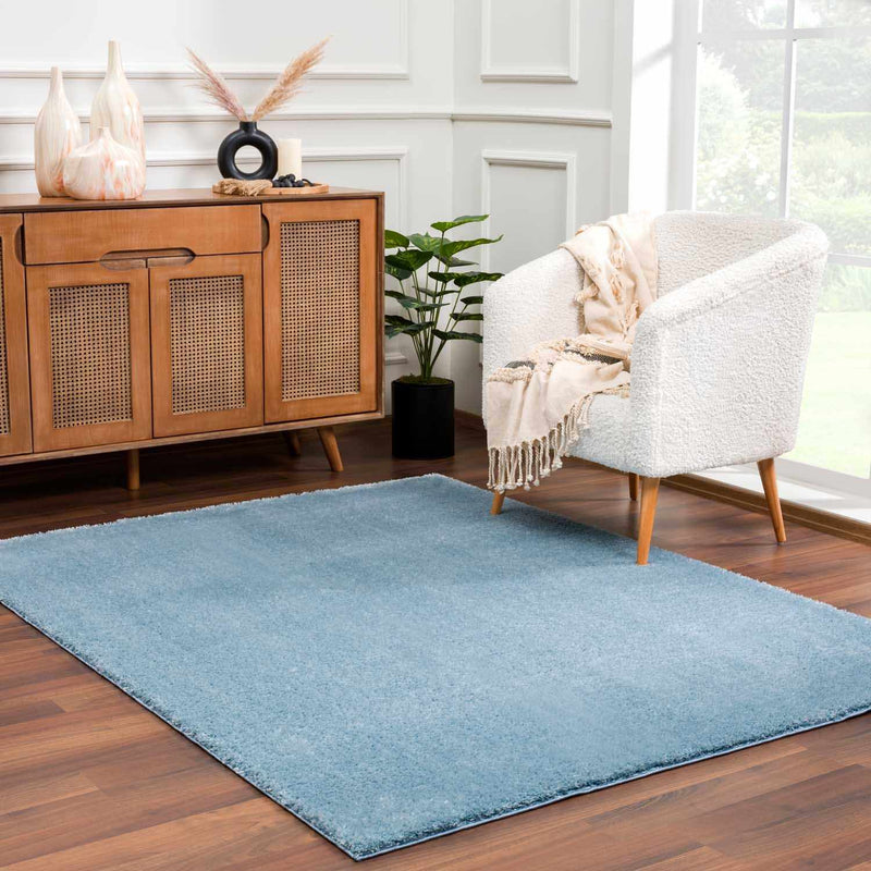 Heavenly Solid Blue Plush Rug