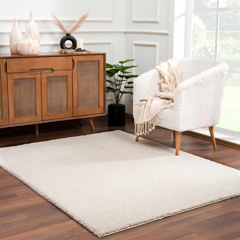 Heavenly Solid Beige Plush Rug