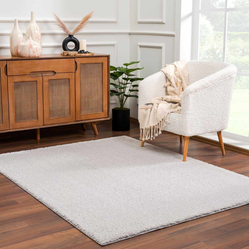 Heavenly Solid Light Gray Plush Rug