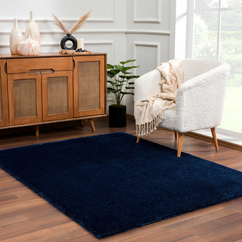 Heavenly Solid Navy Plush Rug