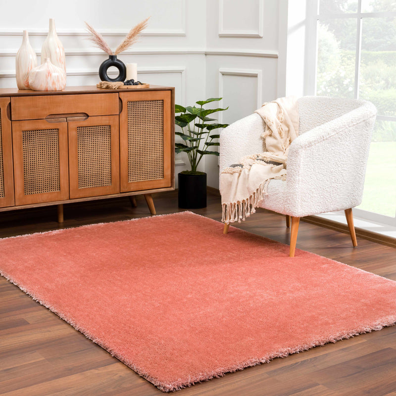 Heavenly Solid Pink Plush Rug