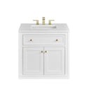 James Martin Chicago 30" Single Bathroom Vanity, Glossy White