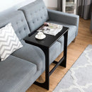 Adjustable C-Shape Couch End Table wth Tilting Top-Brown by DirectDeals