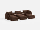 RUBIK V 3 Seats with 3 Ottomans & 2 Consoles by LINSY HOME