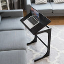 Adjustable C-Shape Couch End Table wth Tilting Top-Brown by LJGDeals
