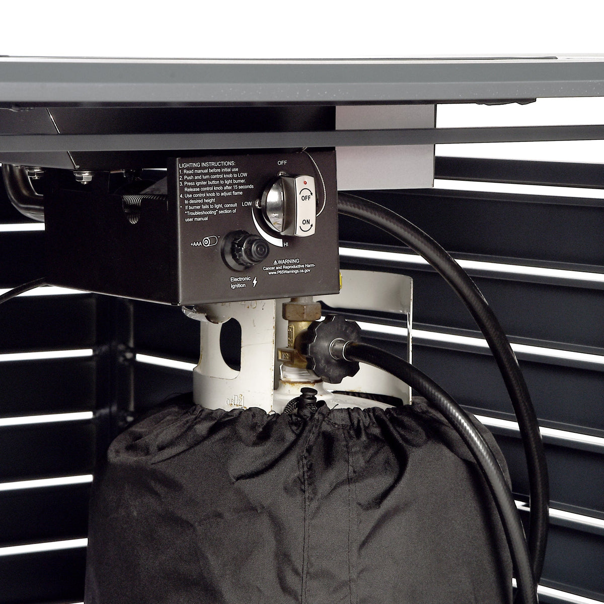 Aluminum 48-in Rectangular Propane Fire Table, Beads, Covers and Lid, photo 8 of 12
