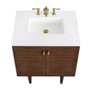 James Martin Amberly 30" Dual Mount Single Bathroom Vanity, Mid-Century Walnut