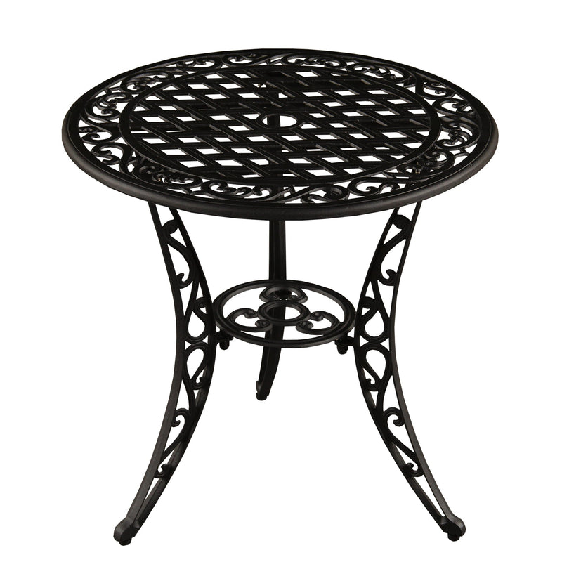 Black Ornate Outdoor Patio Garden Aluminum 3 Piece Bistro Set